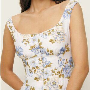 Reformation Louisa Linen Dress Ivory - Size 6